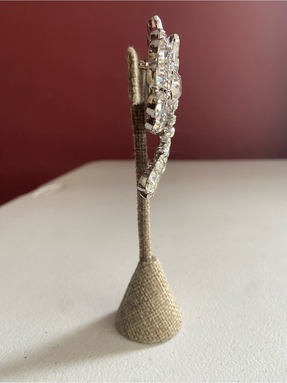 Crystal Floral Statement Brooch - Clear - Picture 4 of 6